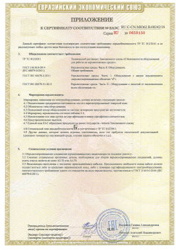 12.03.2015 Новомосковск - ЗАО СиБиСи(Япония) г.Москва. Приложение к сертификату Видеокамеры для систем охранного видеонаблюдения т.м.GANZ. ТР ТС 020/2011